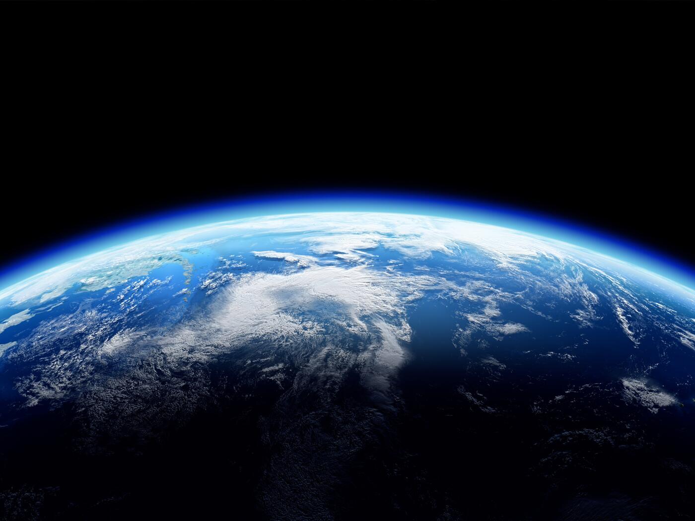 An image of the earth horizon from space